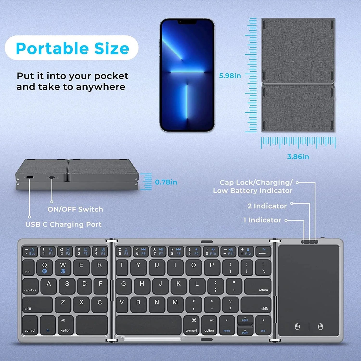 Ultimate Foldable Bluetooth Keyboard